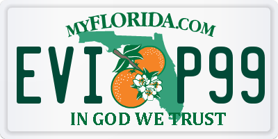 FL license plate EVIP99