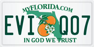 FL license plate EVIQ07