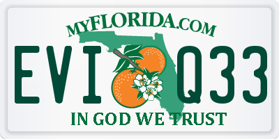 FL license plate EVIQ33