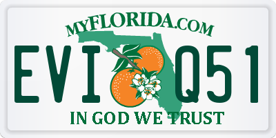 FL license plate EVIQ51
