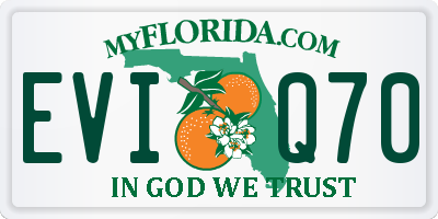 FL license plate EVIQ70