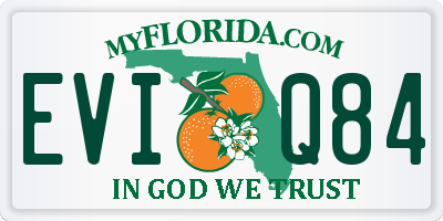 FL license plate EVIQ84