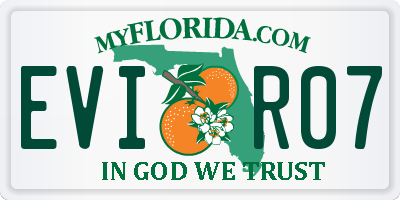 FL license plate EVIR07