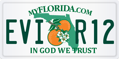 FL license plate EVIR12