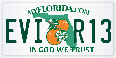 FL license plate EVIR13
