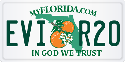 FL license plate EVIR20