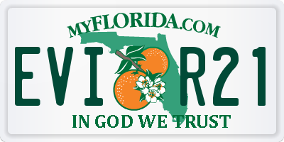 FL license plate EVIR21