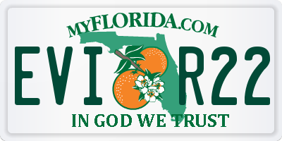 FL license plate EVIR22