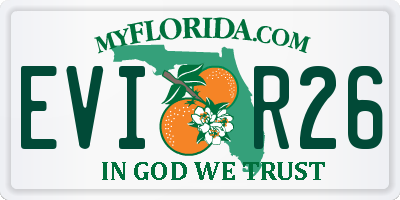 FL license plate EVIR26