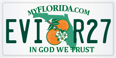 FL license plate EVIR27
