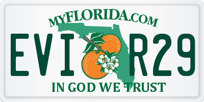 FL license plate EVIR29