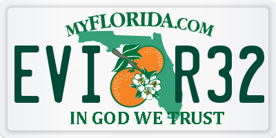 FL license plate EVIR32