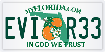 FL license plate EVIR33