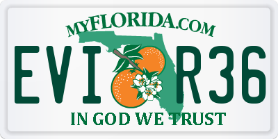 FL license plate EVIR36