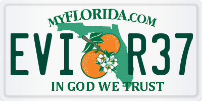 FL license plate EVIR37