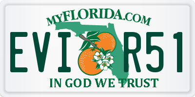 FL license plate EVIR51