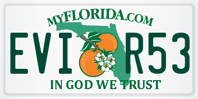 FL license plate EVIR53