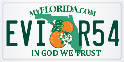 FL license plate EVIR54