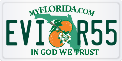 FL license plate EVIR55