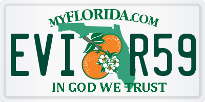 FL license plate EVIR59