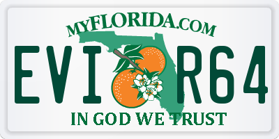 FL license plate EVIR64
