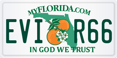 FL license plate EVIR66