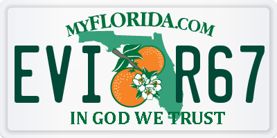 FL license plate EVIR67