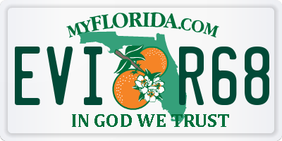 FL license plate EVIR68