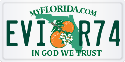 FL license plate EVIR74