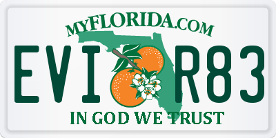 FL license plate EVIR83