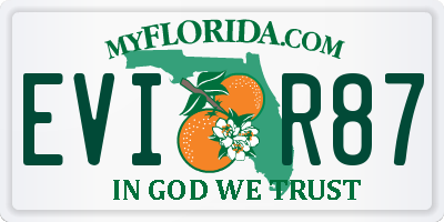 FL license plate EVIR87