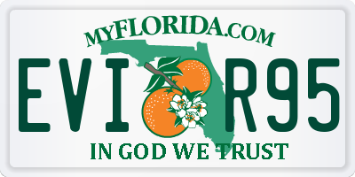 FL license plate EVIR95