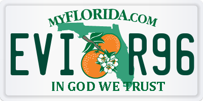 FL license plate EVIR96