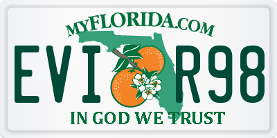 FL license plate EVIR98