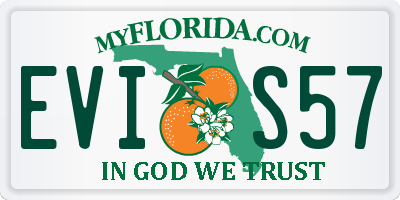 FL license plate EVIS57