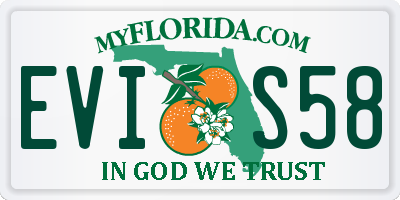 FL license plate EVIS58