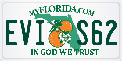 FL license plate EVIS62