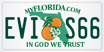 FL license plate EVIS66