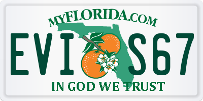 FL license plate EVIS67
