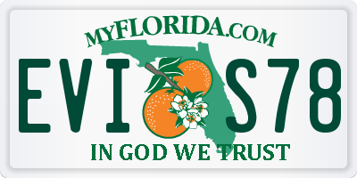 FL license plate EVIS78