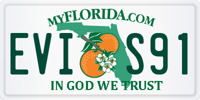 FL license plate EVIS91