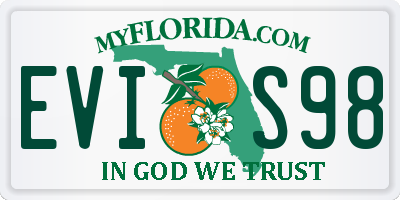 FL license plate EVIS98