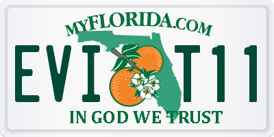 FL license plate EVIT11