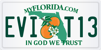 FL license plate EVIT13