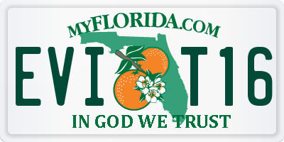 FL license plate EVIT16