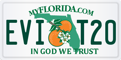 FL license plate EVIT20