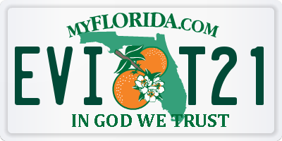 FL license plate EVIT21