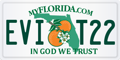 FL license plate EVIT22
