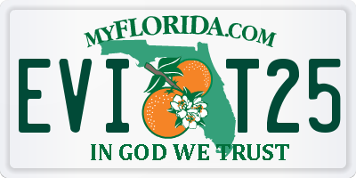 FL license plate EVIT25