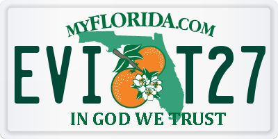 FL license plate EVIT27